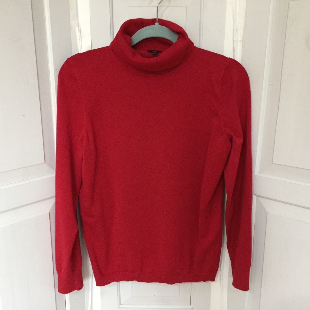 Talbots Red Turtleneck Top